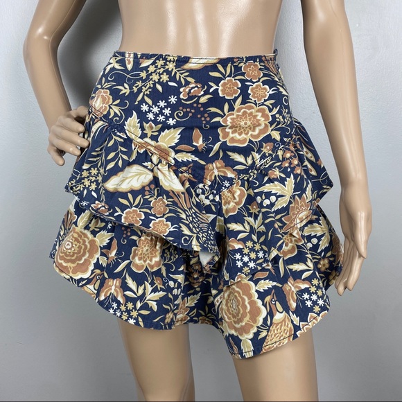 NEW MOTHER FLORAL PRINT RUFFLE MINI SKIRT - Picture 2 of 10